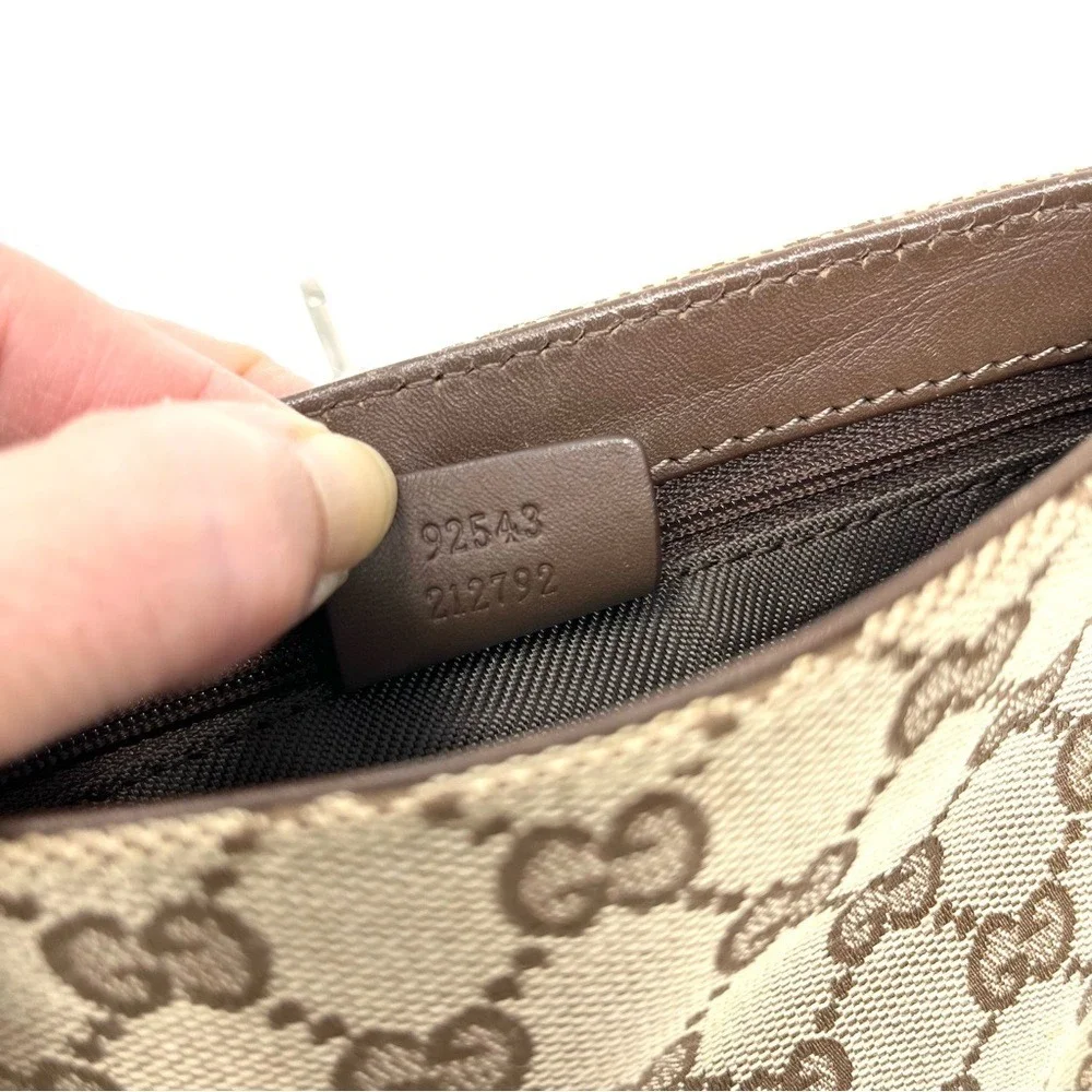 Gucci Jackie GG Logo Monogram Belt Bum Waist Bag Crossbody Purse Brown Canvas